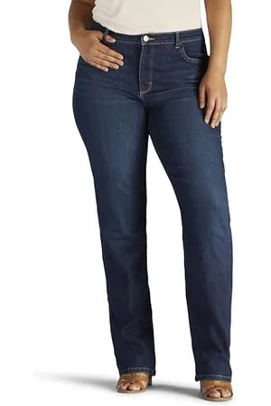 Lee Damen Plus Size Instantly Slims Classic Relaxed Fit Monroe Straight Leg Jeans, , 54 DE Petite