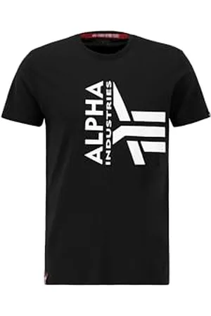 Alpha Industries Herren Half Logo Foam T-Shirt, Black, S