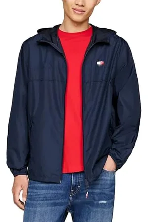Tommy Hilfiger Herren Windbreaker Jacke Chicago mit Kapuze, Blau (Dark Night Navy), M