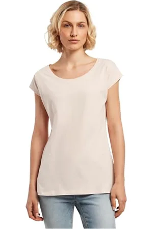 Build Your Brand Damen BB013-Ladies Wide Neck Tee T-Shirt, pink, 5XL