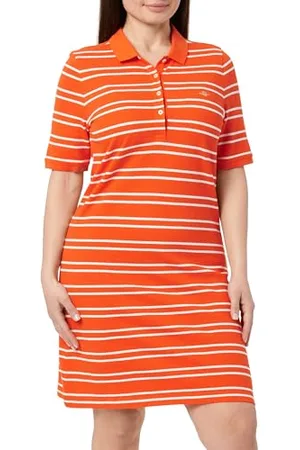 GANT Damen Stripe Shield SS Pique Polo Dress Kleid, , X-Small