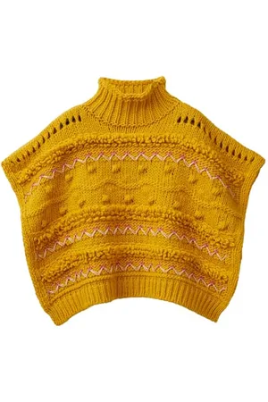Benetton Mädchen und Mädchen 115Hqu010 Gestrickte Ponchos und Umhänge, , 130 cm