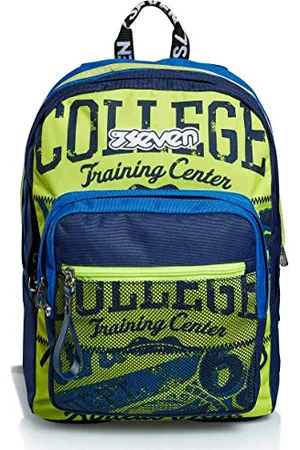 7 for all Mankind Rucksack, Backpack für Schule, Uni & Freizeit, Geräumige Schultasche für Teenager, Mädchen und Jungen, mit Trinkflaschenfach, Farbig und praktisch, italienisches Design, EXTRA FIT BRIGHT COLLEGE