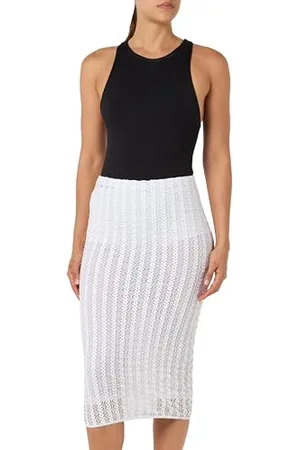 Pinko Damen Elettra Gonna RIGA DI Pizzo Rock, Z04_Bianco Brill, M