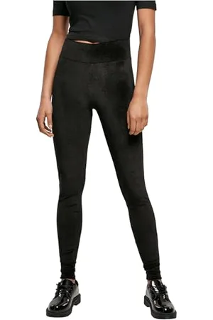 Urban classics Damen TB4546-Ladies High Waist Velvet Leggings, Black, 5XL