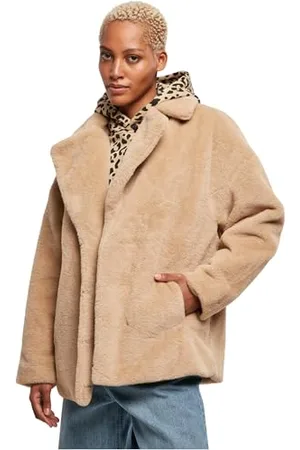 Urban classics Damen TB5434-Ladies Lapel Teddy Jacket Jacke, , S