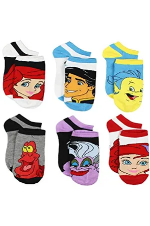 Disney The Little Mermaid Ariel Mädchen Teen Damen Socken 6er-Pack, Little Mermaid Multi, Large