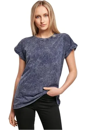 Build Your Brand Womens BY053-Ladies Acid Washed Extended Shoulder Tee T-Shirt, , 4XL