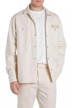 Replay Herren M4145 Hemd, 200 ECRÙ, L
