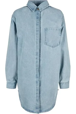 Urban classics Damen Ladies Oversized Denim Shirt Dress Kleid, , M