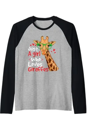 The Weird Shop Hipster Giraffe Brille Just A Girl Who Loves Giraffes Raglan