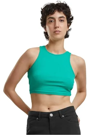 Urban classics Damen Top Cropped Rib Top, geripptes Top für Frauen, kurz geschnitten, Slim Fit, , M