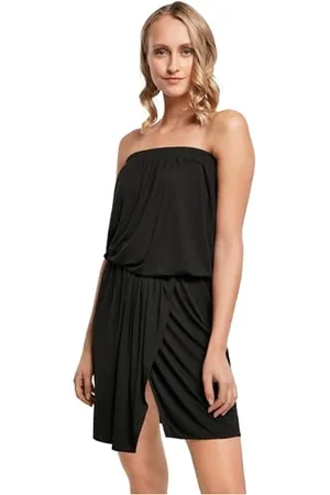 Urban classics Damen TB4368-Ladies Viscose Short Bandeau Dress Lässiges Kleid, Black, L
