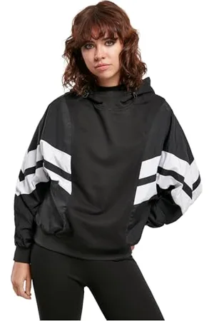Urban classics Damen TB4014-Ladies Mix Crinkle Nylon Sweat Hoody Kapuzenpullover, , XXL
