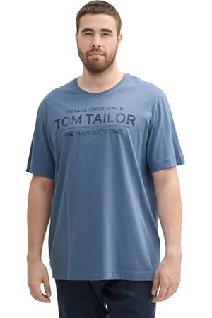 TOM TAILOR Plussize Plus Size - T-Shirt mit Logo Print, China Blue, 4XL