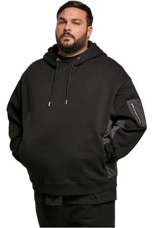 Urban classics Herren Military Bomber Hoody Kapuzenpullover, Black, M