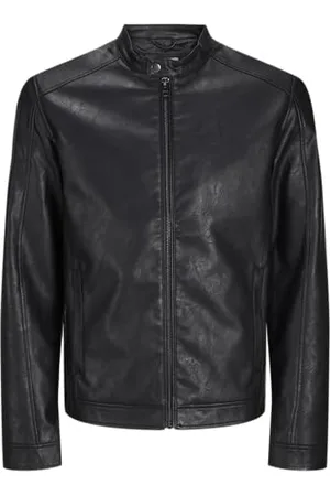 JACK & JONES Herren JJEDYLAN CLEAN PU Jacket PLS Lederjacke, Black, 6XL