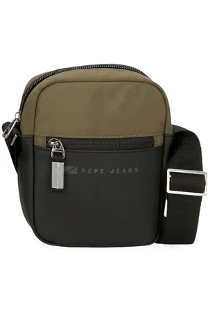 Pepe Jeans Jarvis Umhängetasche für Tablet, Schwarz, 22 x 27 x 8 cm, Polyester mit Details aus Kunstleder
