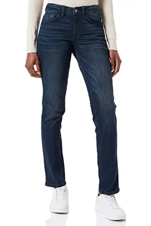 TOM TAILOR Damen 1030589 Alexa Straight Jeans, 10282 - Dark Stone Wash Denim, 25W / 30L