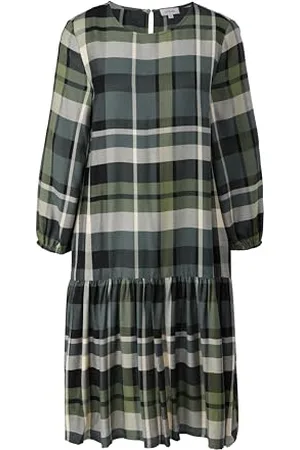 QS by s.Oliver Damen Kleid kariert Green, 46