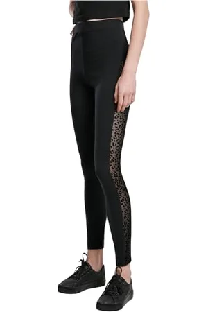 Urban classics Damen Dames Flock Lace Stripe Leggings, , 5XL EU