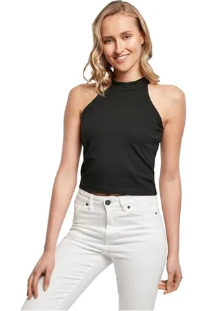Build Your Brand Womens BY134-Ladies Turtleneck Short Top T-Shirt, Black, 5XL
