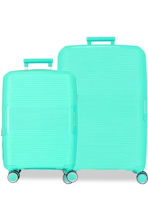 MOVOM Inari Kofferset, blau, 55/68 cm, Polypropylen, Verschluss TSA 113L, 6,54 kg, 4 Doppelrollen, Handgepäck, blau, Koffer-Set