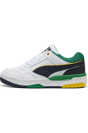 PUMA Unisex Rebound Retro Sneaker, White-Archive Green-New Navy, 37.5 EU