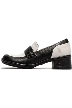 Fly London Damen ELAM574FLY Loafers, Black/White, 36 EU