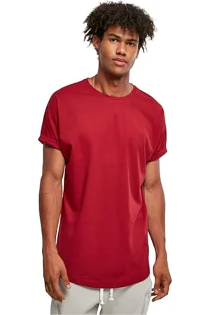 Urban classics Herren T-Shirt Long Shaped Turnup Tee, lässiges T-Shirt für Männer, in langem Schnitt, , 4XL