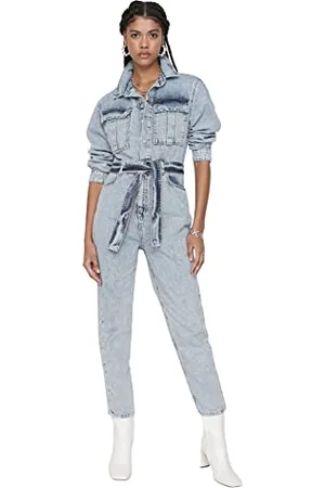 Trendyol Gewölbte Denim-Overall, , 34