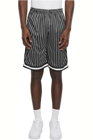 Urban classics Herren Shorts Striped Mesh Shorts, lässige Shorts für Männer, gestreift, knielang, , M