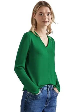 Street one Damen A322354 Strick-Look Shirt,Grün, 34