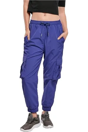 Urban classics Damen Ladies High Waist Crinkle Nylon Cargo Pants Hose, , XS
