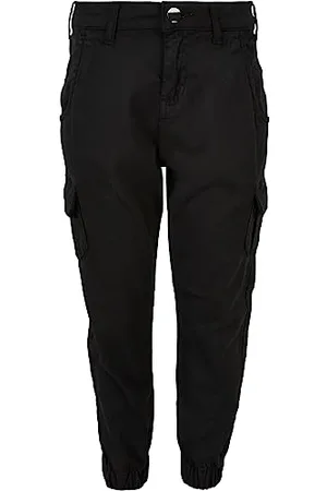 Urban classics Mädchen Girls High Waist Cargo Pants Hose, Black, 146/152