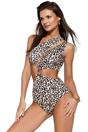 Trendyol Damen Badeanzug Mit Tiermuster Bademode, , 40 EU
