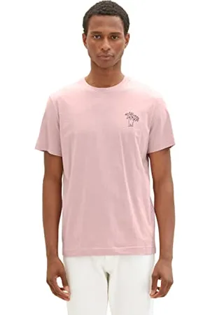 TOM TAILOR Herren 1036374 T-Shirt mit Palmen-Print, 11055-Morning Pink, 3XL
