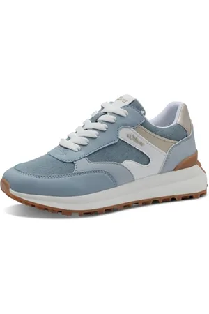 QS by s.Oliver Damen Sneaker flach mit Schnürsenkeln Sportlich, Blau ( .), 41 EU