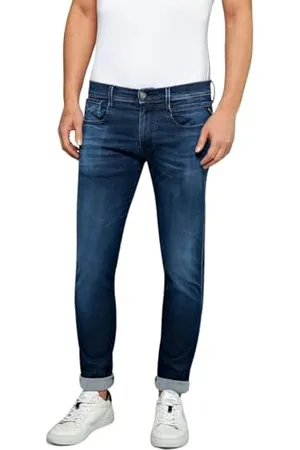 Replay Herren Jeans Anbass Slim-Fit Hyperflex Cloud mit Stretch, (Blau), 34W / 30L