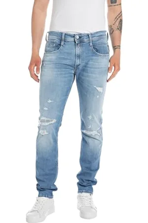 Replay Herren Jeans Anbass Slim-Fit Bio, (Blau), 28W / 34L