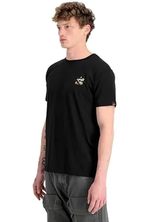 Alpha Industries Herren Camo Logo Puff Print BP T, Black, XXL