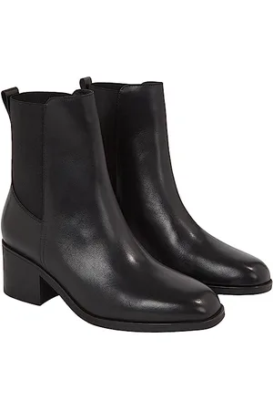 Tommy Hilfiger Damen Mid Boot Stiefel Chelsea Thermo aus Leder, (Black), 36