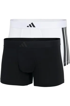 adidas Herren Boxershorts 2er Pack-Low Rise Trunk (2PK) -Active Flex Cotton 3 Stripes Unterwäsche, , M