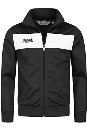 Lonsdale London Herren Trainingsjacke schmale Passform ALNWICK, Black/White, S