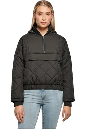 Urban classics Damen TB4555-Ladies Oversized Diamond Quilted Pull Over Jacket Jacke, , S