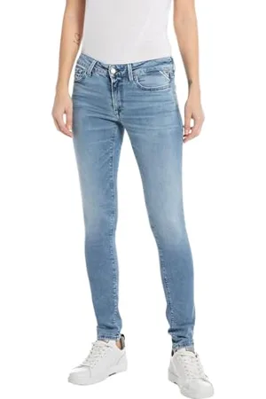 Replay Damen Jeans New Luz Skinny-Fit Bio, (Blau), 32W / 30L