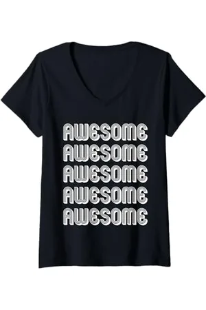 Awesome apparel Damen Fantastisch T-Shirt mit V-Ausschnitt