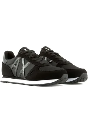 Armani Exchange Damen Rio Side Logo Sneaker, Black+Black, 37 EU