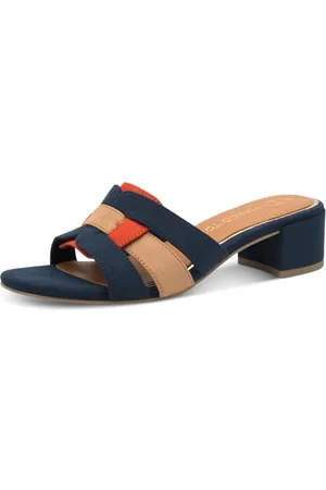 Marco Tozzi Damen Pantoletten mit Blockabsatz Elegant, Blau , 36 EU