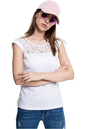 Urban classics Damen Ladies Top Laces Tee, , L Petite EU
